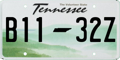 TN license plate B1132Z