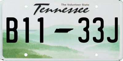 TN license plate B1133J