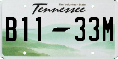 TN license plate B1133M