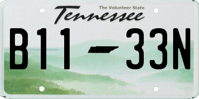 TN license plate B1133N