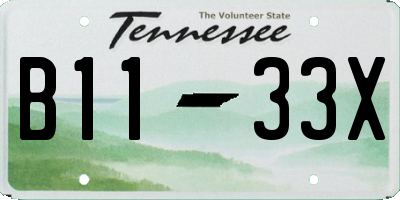 TN license plate B1133X