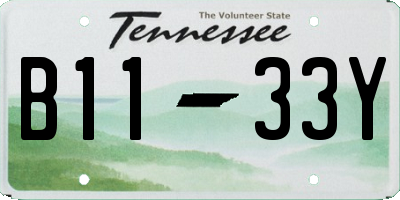 TN license plate B1133Y