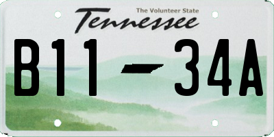 TN license plate B1134A