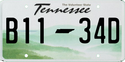 TN license plate B1134D