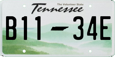 TN license plate B1134E