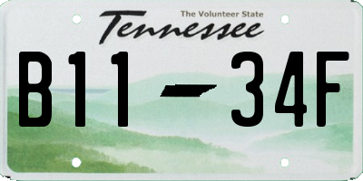 TN license plate B1134F