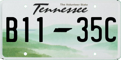 TN license plate B1135C