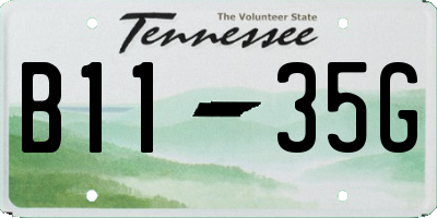 TN license plate B1135G