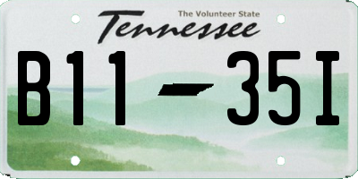 TN license plate B1135I