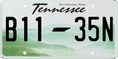 TN license plate B1135N