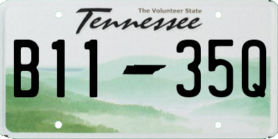 TN license plate B1135Q