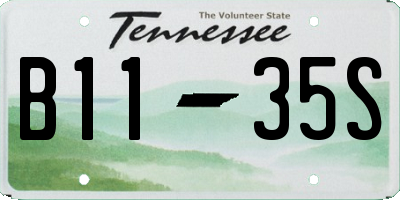 TN license plate B1135S