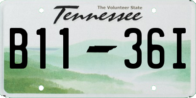 TN license plate B1136I