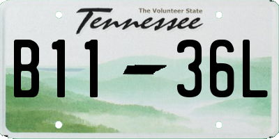 TN license plate B1136L