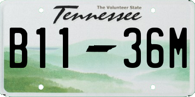 TN license plate B1136M