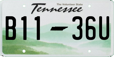 TN license plate B1136U