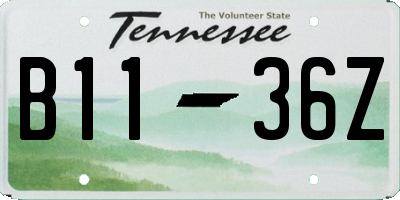 TN license plate B1136Z