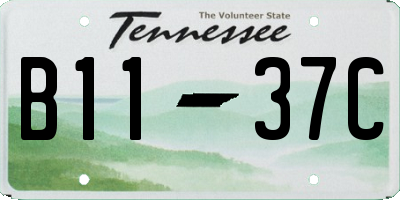 TN license plate B1137C