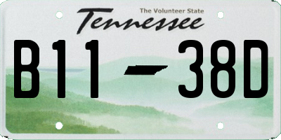 TN license plate B1138D