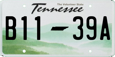 TN license plate B1139A