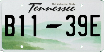 TN license plate B1139E