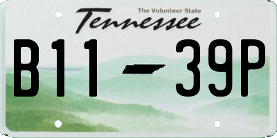 TN license plate B1139P