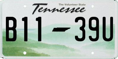 TN license plate B1139U