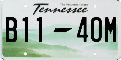 TN license plate B1140M