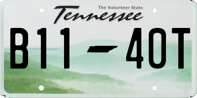 TN license plate B1140T