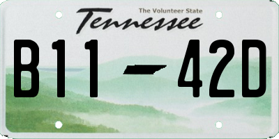 TN license plate B1142D