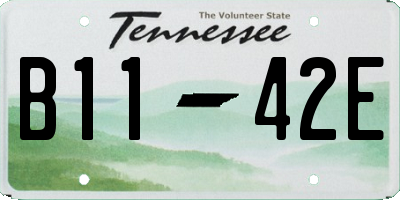 TN license plate B1142E