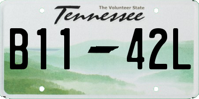 TN license plate B1142L