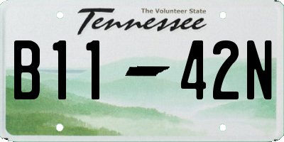 TN license plate B1142N