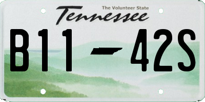 TN license plate B1142S
