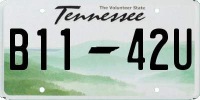 TN license plate B1142U