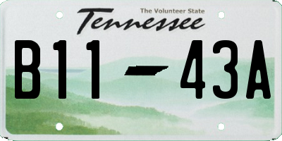 TN license plate B1143A