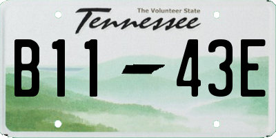 TN license plate B1143E