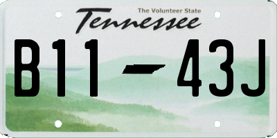 TN license plate B1143J