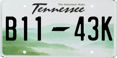 TN license plate B1143K