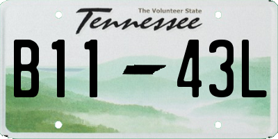 TN license plate B1143L