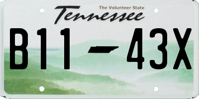 TN license plate B1143X