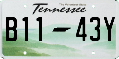 TN license plate B1143Y
