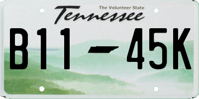 TN license plate B1145K