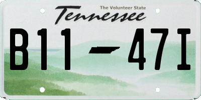 TN license plate B1147I
