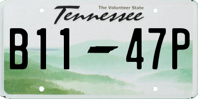 TN license plate B1147P