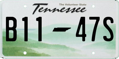 TN license plate B1147S