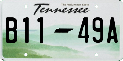 TN license plate B1149A