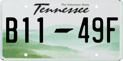 TN license plate B1149F