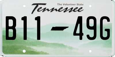 TN license plate B1149G