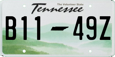 TN license plate B1149Z